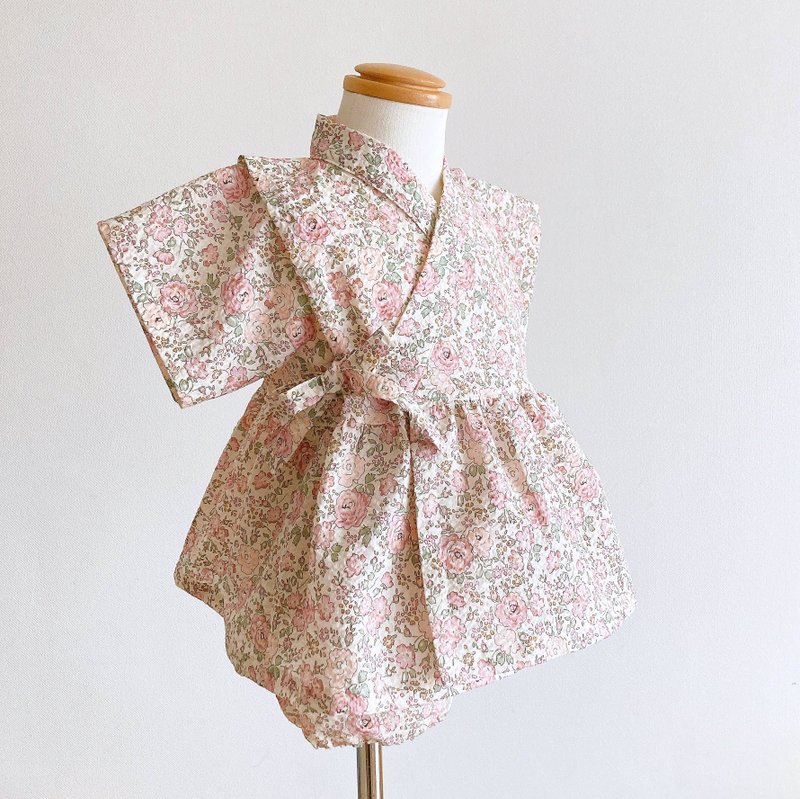Flouncy Jinbei (蓬蓬甚平)  Liberty  Felicite Ripple Cotton - 男/女童禮服 - 棉．麻 粉紅色