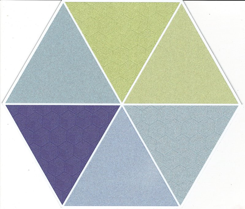 HHEE32 (Geometric triangle color jump) 6 pieces/set-MIT porcelain-like hexagonal tile stickers (no glue residue) - ตกแต่งผนัง - พลาสติก หลากหลายสี