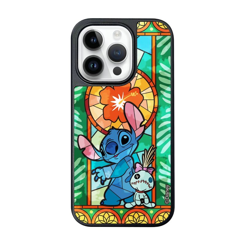 i-Smart-Mirror Phone Case-Stained glass Style-iPhone 15 Series-Stitch - เคส/ซองมือถือ - พลาสติก สีน้ำเงิน