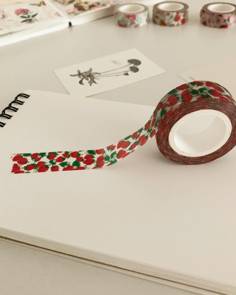 Berry Milk  Washi Tape - 紙膠帶/和紙/PET - 其他材質 