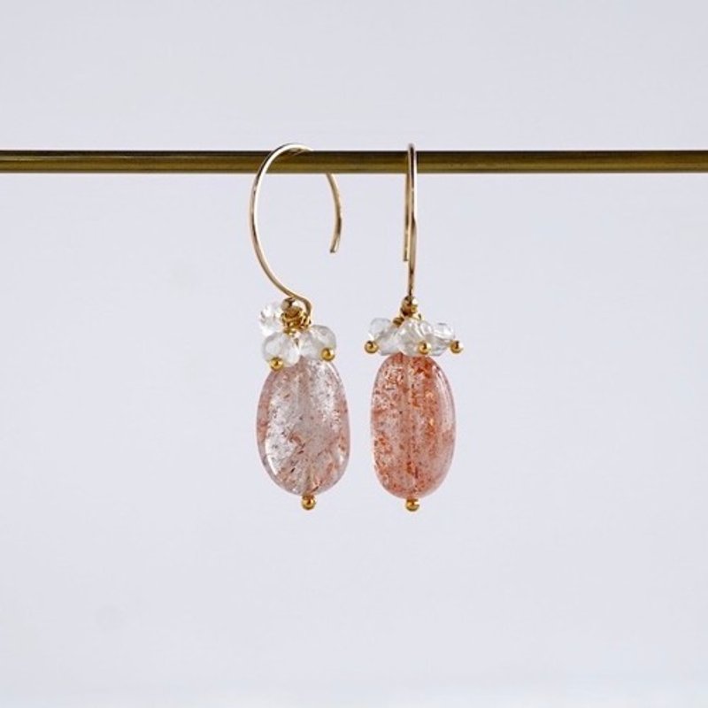Sunstone earrings [OP803] - 耳環/耳夾/耳骨夾 - 寶石 