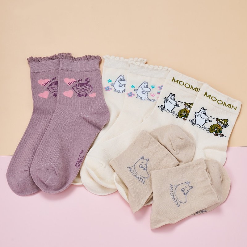 [ONEDER Wanda] MOOMIN mid-length socks Moomin series socks made in Taiwan cotton socks - Socks - Other Materials 