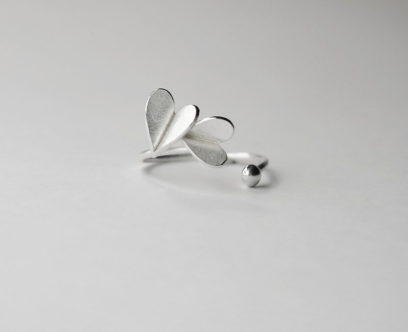 Heart flower blossoming ring - General Rings - Sterling Silver Silver