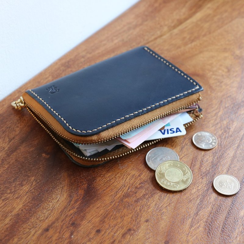 Super perfect short clip L wallet 3.0 - กระเป๋าสตางค์ - หนังแท้ สีนำ้ตาล