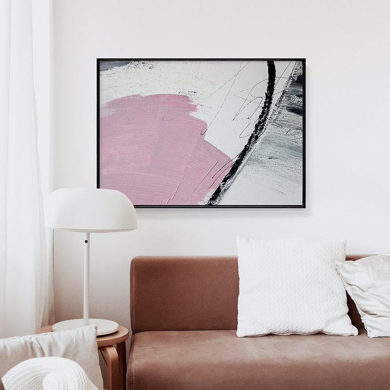Vertical and Horizontal I-Minimalist Scandinavian Pink Abstract Wall Art Print - กรอบรูป - ผ้าฝ้าย/ผ้าลินิน หลากหลายสี