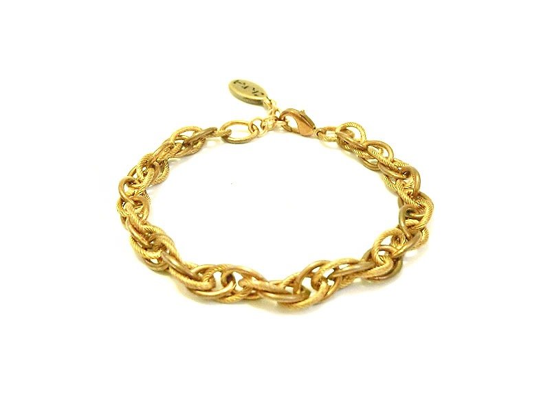 [UNA- excellent Na] handmade wild _Ⓖ basic shape models copper brass chain bracelet - Bracelets - Other Metals Gold