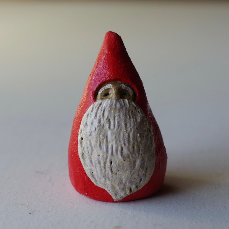 Red santa 　Christmas pottery doll - แหวนทั่วไป - ดินเผา สีแดง