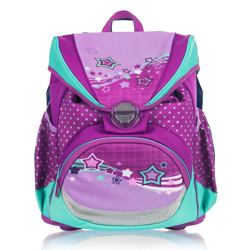 Tiger Family伯爵超輕量護脊書包+鉛筆盒-魔幻星星 - 後背包/書包 - 防水材質 粉紅色