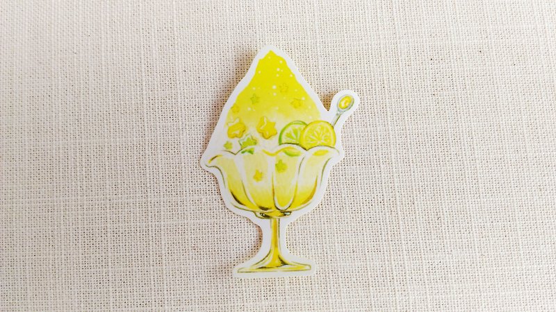 Lemon shaved ice sticker - สติกเกอร์ - กระดาษ สีเหลือง