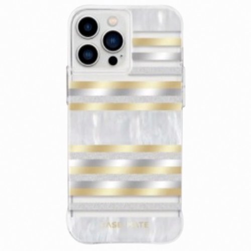 Case-Mate iPhone 14系列Karat Pearl Stripes璀璨條紋抗菌防摔保護MagSafe
