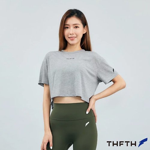 THFTH-TheFaith 【THFTH】煙灰色 高級天絲 短版修身上衣 時尚俐落 高品質100%MIT
