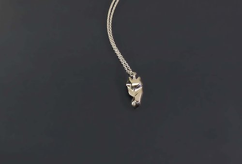 Maple jewelry design 動物系列-小狐狸切面925銀項鍊
