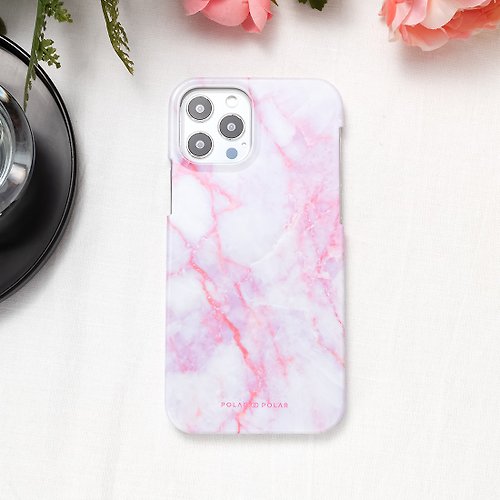 POLAR POLAR iPhone / Samsung 粉紅石紋 可愛雲石紋 半包硬殼 手機殼【客製】