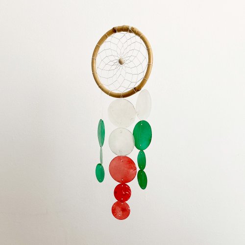 HO’ USE DIY-KIT | Ricotta Cheese(S)-Red, Green-Circle | Shell Wind Chime Mobile | #0-561