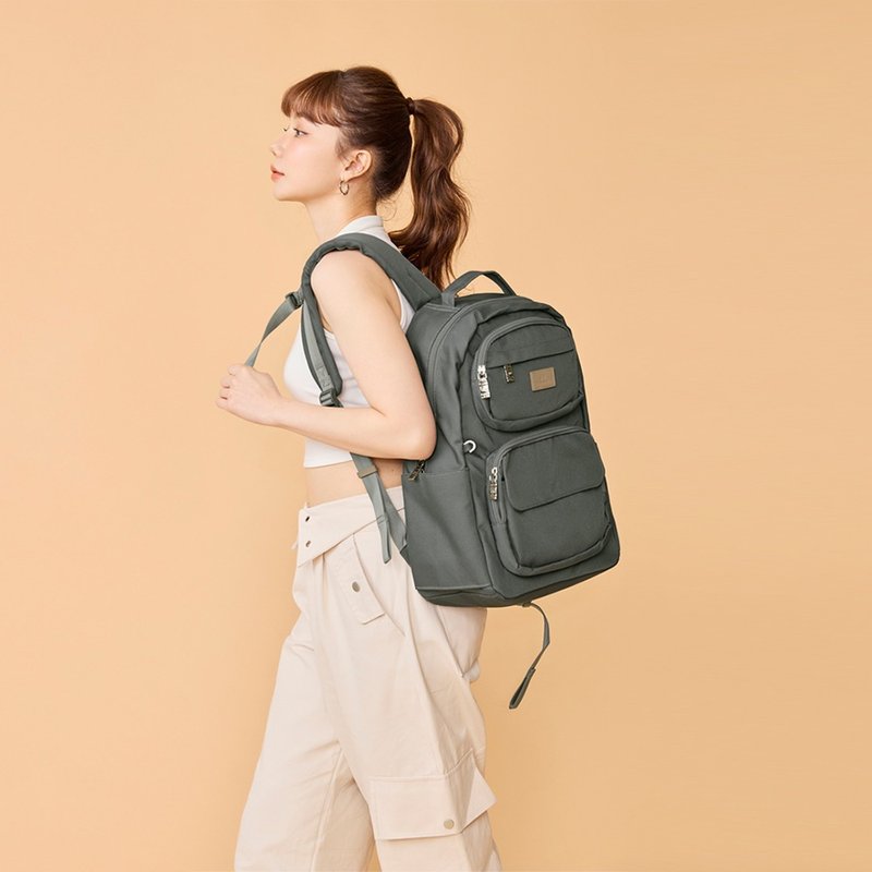 バックパック - 探索収納大容量バックパック - 6604-3 - 選べるマルチカラー - リュック・バックパック - ナイロン グレー