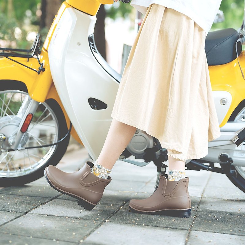 舒適感 台灣製【雨靴日】咖啡 支持自家開發 - 雨鞋/防水鞋 - 塑膠 