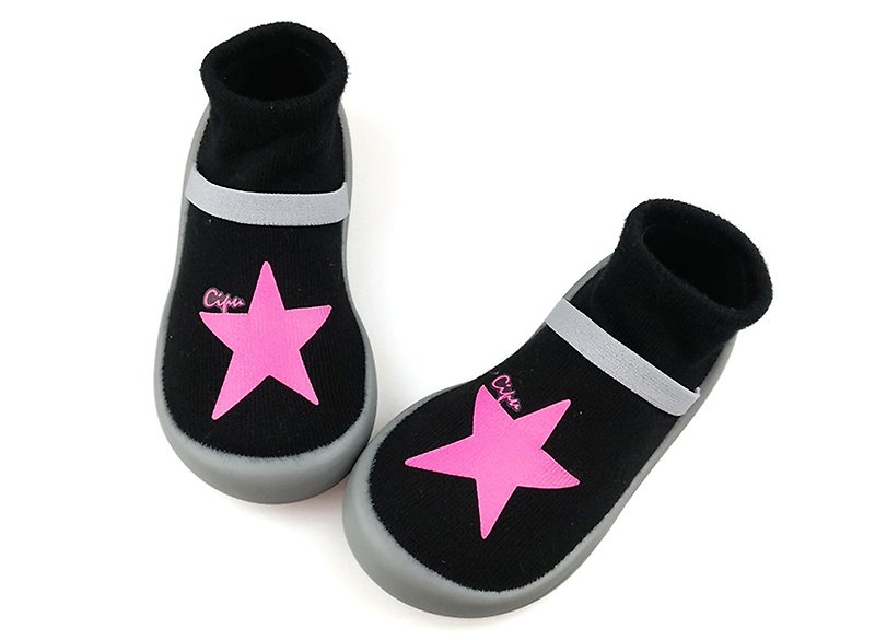 【Feebees】CIPU聯名系列_虎虎星_桃(學步鞋 襪鞋 童鞋 台灣製造) - 童裝鞋 - 其他材質 黑色