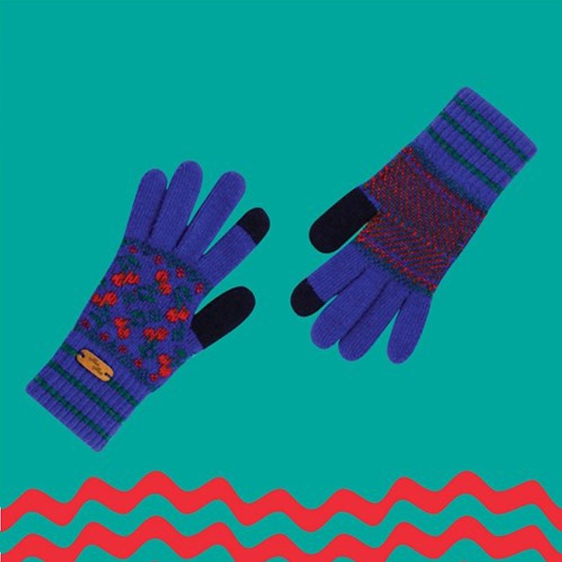 Girl apartment :: wiggle wiggle wool touch gloves - Cherry - Gloves & Mittens - Wool Multicolor