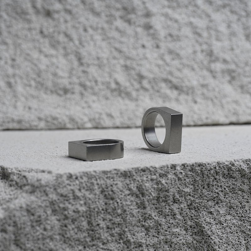 RIGHT ANGLE RA-R01 RING 316鋼製戒指_鋼色 - 戒指 - 不鏽鋼 銀色