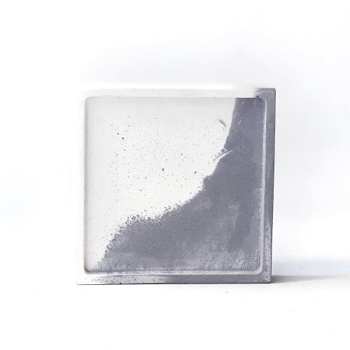 Ninan 泥喃｜水泥手作工作室 (預購) 莫蘭迪紫系列 | 方形雙色水泥底盤 水泥飾品盤