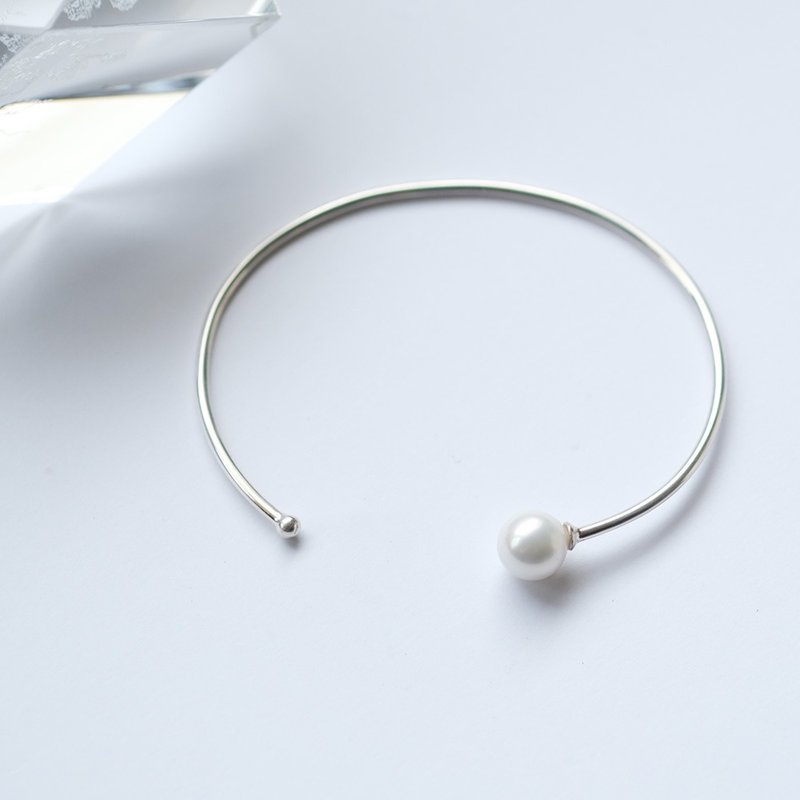 珍珠手鐲銀925 - 手鍊/手環 - 其他金屬 銀色