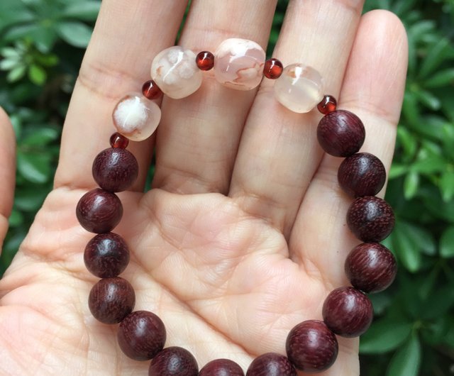 Blossom tiger's eye and carnelian bracelet