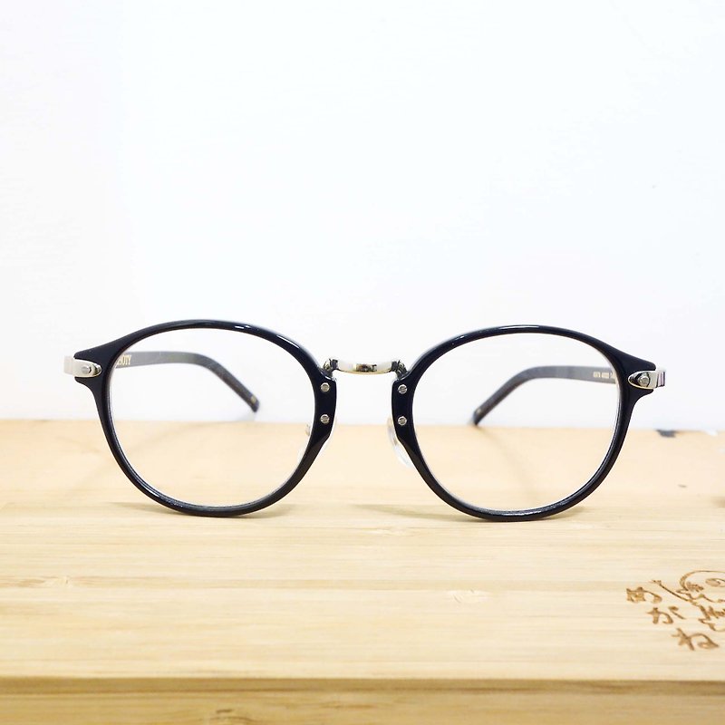 【目目商行】歐美中金眼鏡 鏡框 義大利板材 - 眼鏡/眼鏡框 - 其他材質 黑色
