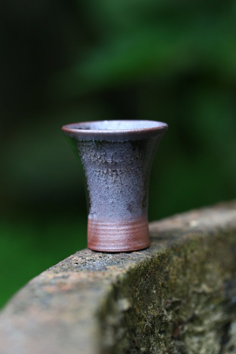 [Wood fired] Tenmoku metal tea cup, wine cup, tea cup - แก้ว - ดินเผา สีดำ