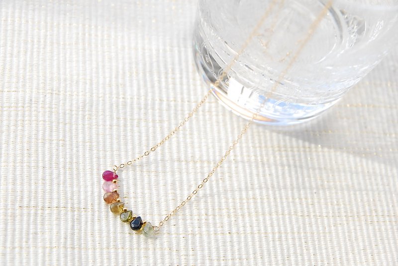 Colorful necklace of tourmaline drop 14 kgf - Necklaces - Semi-Precious Stones Multicolor