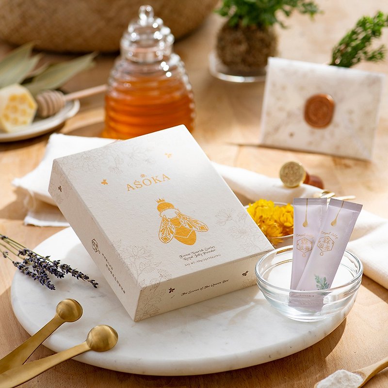 [Mother's Day First Choice] Mori Nourishing Frozen Crystal Royal Milk Powder 30 pieces, small molecule, easy to absorb, a gift for the elders - はちみつ・黒糖 - 食材 ゴールド