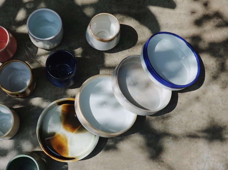Glaze fired pottery dish - Tapas Plate - Plates & Trays - Pottery Multicolor