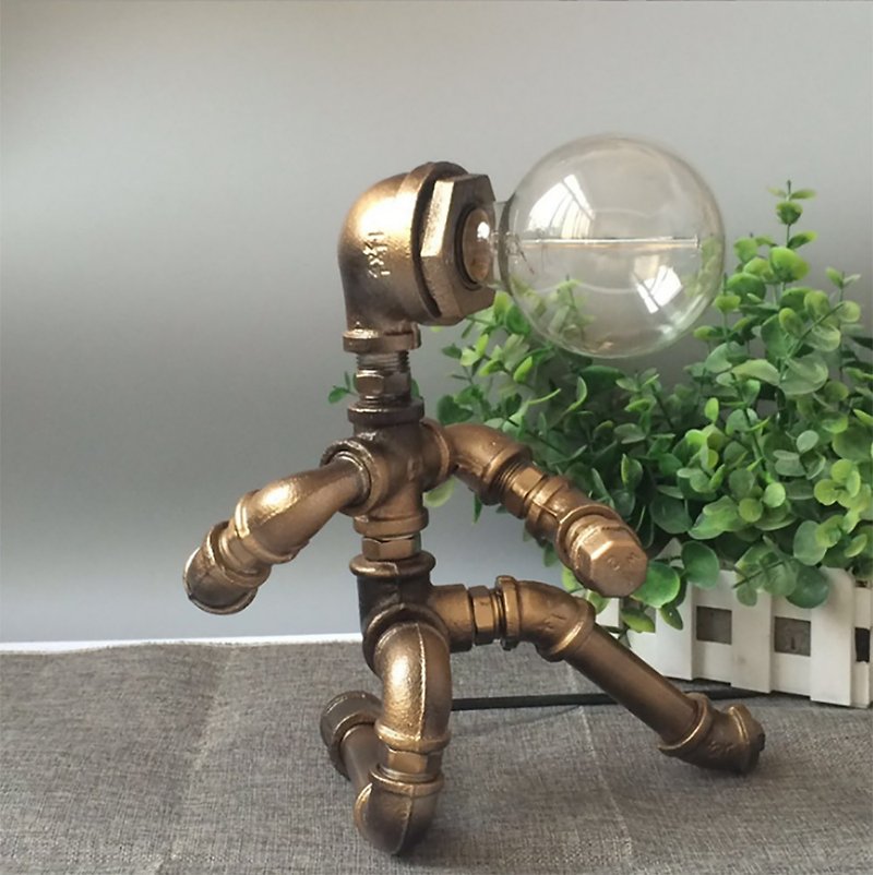 American industrial style creative water tube lamp decorative table lamp robot table lamp gift table lamp - โคมไฟ - โลหะ 