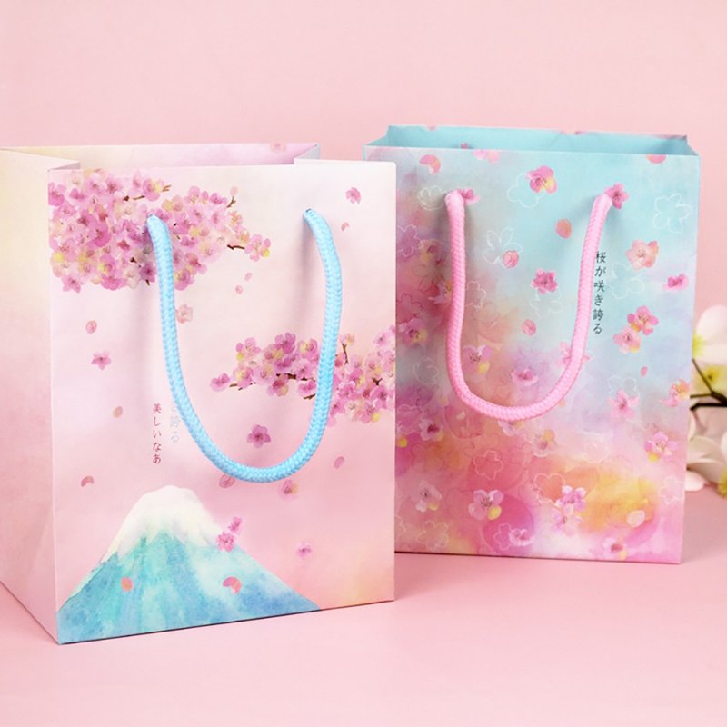 Chuyu Handheld Paper Bag/Gift Bag/Gift Bag/(Small)-Sakura の日 - กล่องของขวัญ - กระดาษ สึชมพู