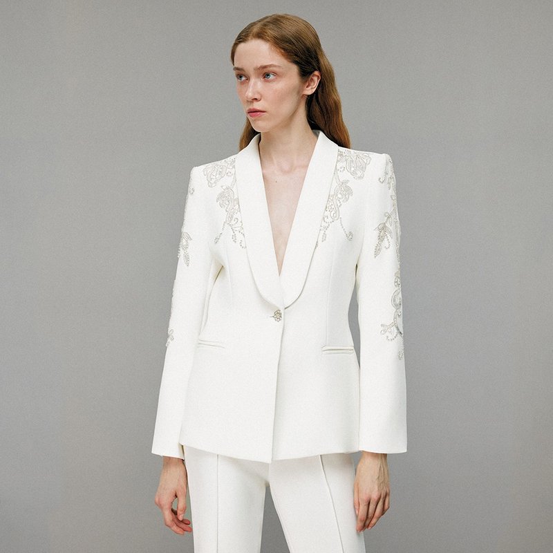 SOLELEGIA Embellished Suit - Women's Blazers & Trench Coats - Other Materials White