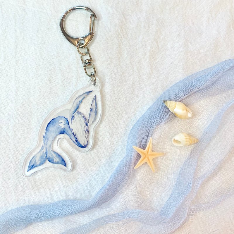 Plastic Keychains Blue - Blue Whale Keychain