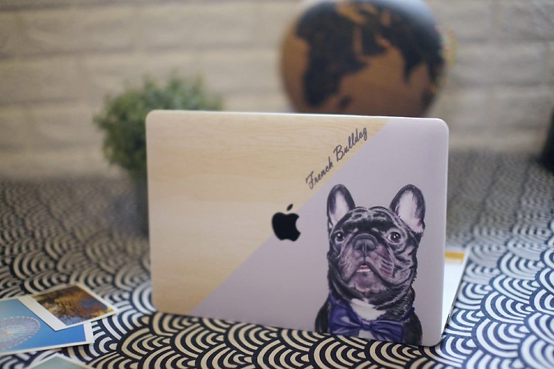 Personalized Custom made Pet illustration portrait hard case for Macbook Pro Air - อุปกรณ์เสริมคอมพิวเตอร์ - พลาสติก สีใส