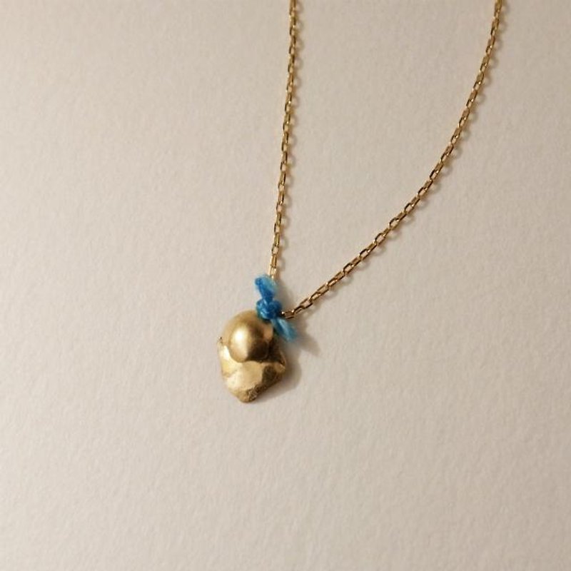 18K Gold Necklace Layer Blue Minimalist Women's - Necklaces - Precious Metals Gold
