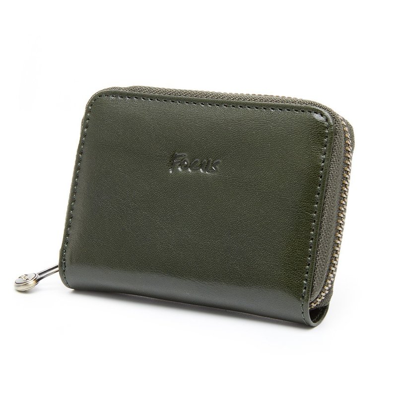 Genuine leather accordion style 12 card holder storage bag_Blue/green 2 colors optional (F2127)_Vegetable tanned cowhide - Wallets - Genuine Leather 