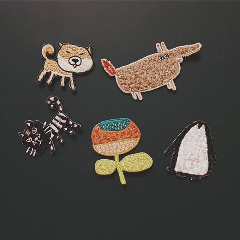 刺繡怪獸磁鐵 / 動物 童畫 - 磁鐵 - 繡線 多色