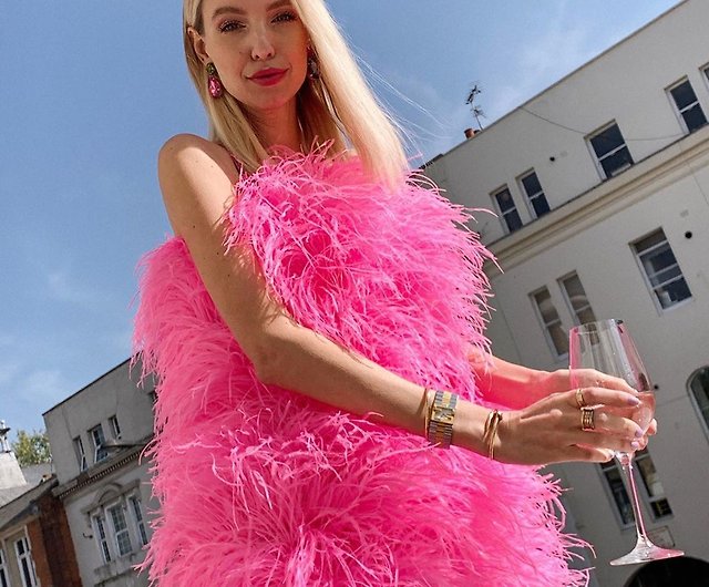 Pink Ostrich Feather Dress | Dresses Images 2022