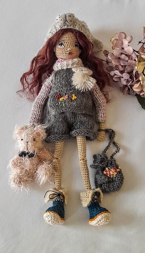 nn-handmade Crochet Doll Set - 17 (with clothes)