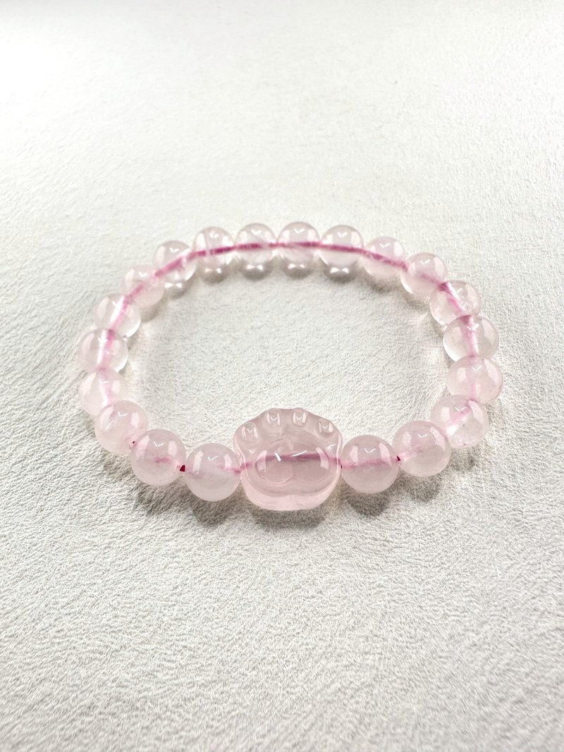 粉晶 Rose Quartz 貓手掌手鏈 - 手鍊/手環 - 水晶 
