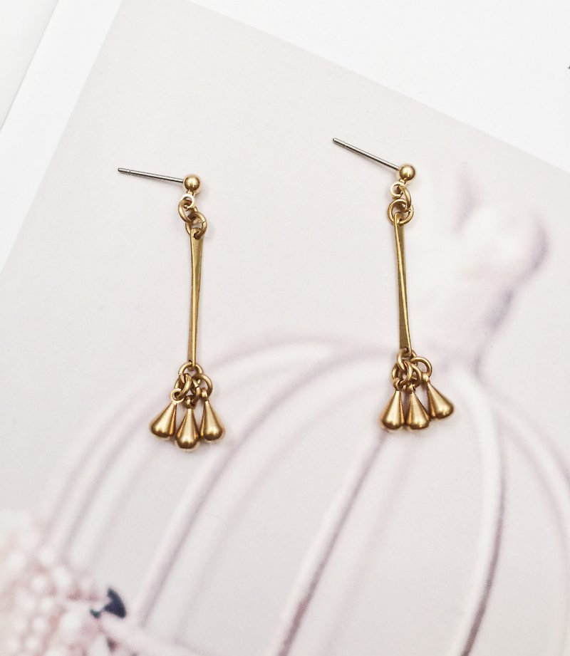 La Don - Raindrop Ear/Aurture - Earrings & Clip-ons - Copper & Brass Gold