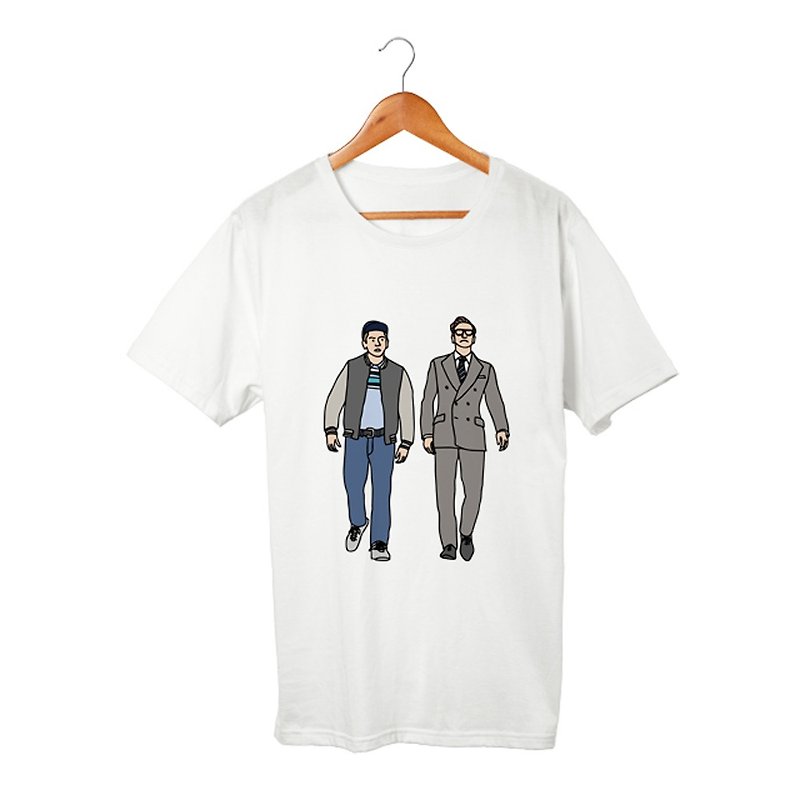 Harry and Eggsy T-shirt - Men's T-Shirts & Tops - Cotton & Hemp White