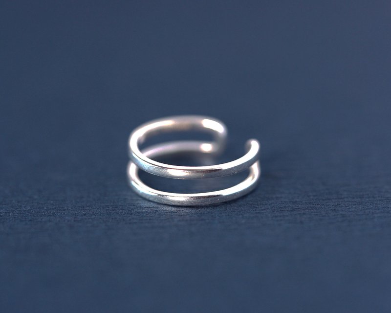 Good quality - double line sterling silver ring - open ring - General Rings - Sterling Silver Silver