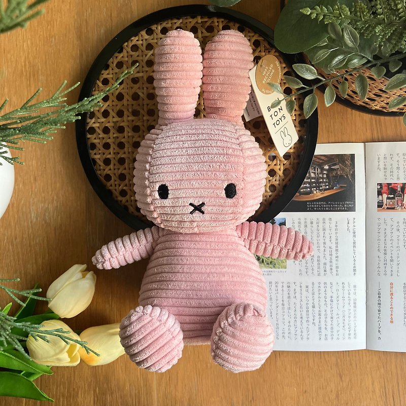 BON TON TOYS Miffy Rabbit Corduroy Stuffed Doll-Pink 23cm/33cm - ตุ๊กตา - เส้นใยสังเคราะห์ สึชมพู