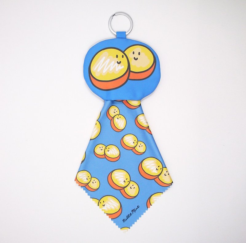 【Cha Chaan Teng Collection】-Keyring glasses cleaning cloth -(GH06) - Charms - Cotton & Hemp Blue