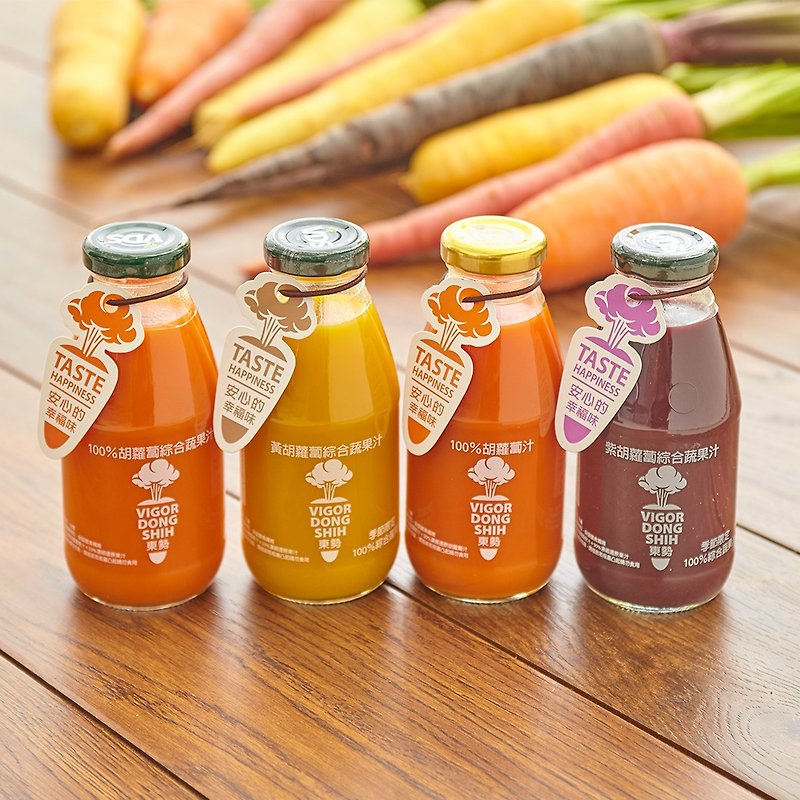 Variety of 100% Carrot Juice-Gift Box - Fruit & Vegetable Juice - Glass Orange