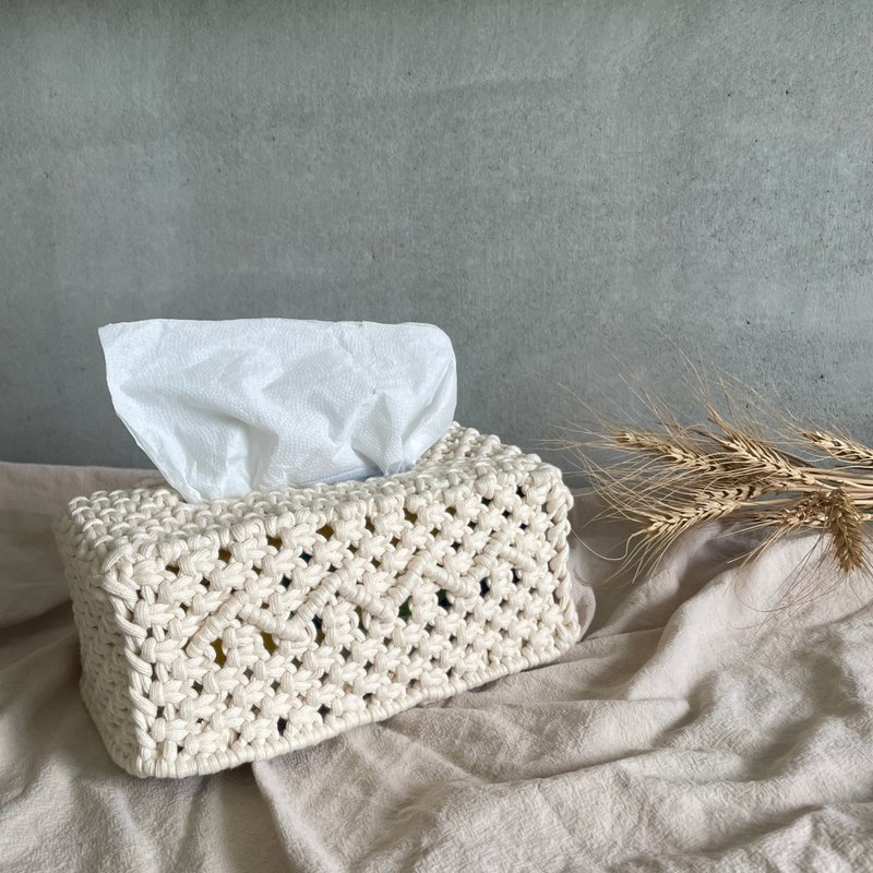 Macrame toilet paper box cover - อื่นๆ - ผ้าฝ้าย/ผ้าลินิน 