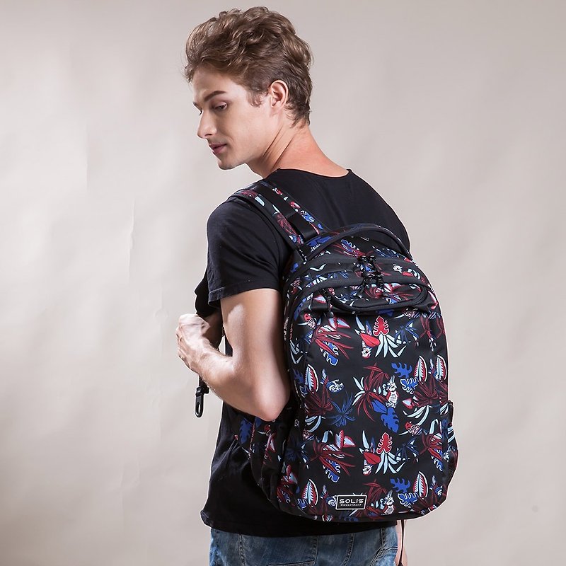 SOLIS Paradise Series│15'' Ultra+ Basic Laptop Backpack │Tropical Red - Laptop Bags - Polyester 
